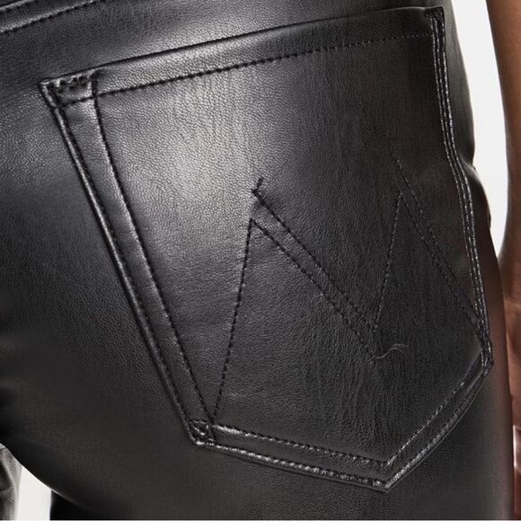 NWT MOTHER Women's The Rambler Zip Ankle Faux Leather Jeans Size 28 - Picture 4 of 4